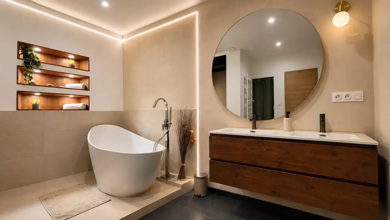 Image d'une salle de bain.